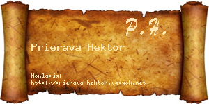 Prierava Hektor névjegykártya